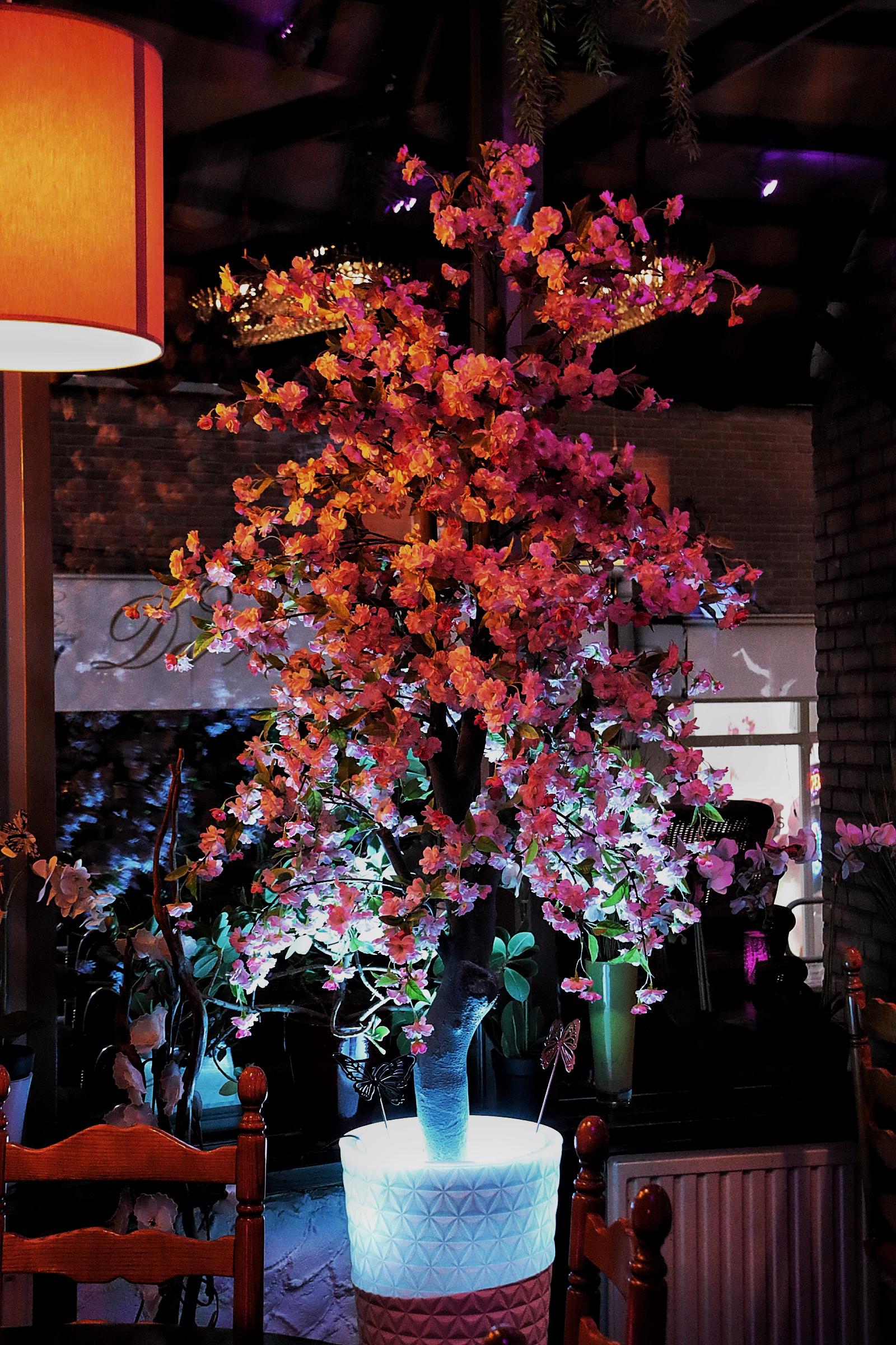 Decoratieve bloemenvaas Restaurant Romagna - Kleurrijke Italiaanse bloemen arrangement